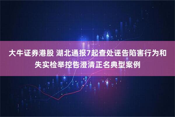 大牛证券港股 湖北通报7起查处诬告陷害行为和失实检举控告澄清正名典型案例