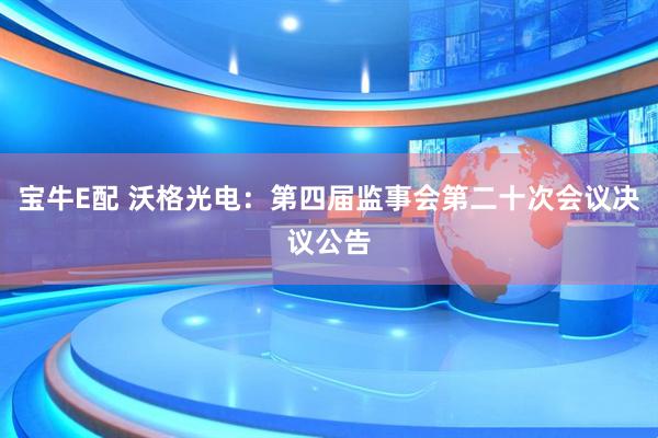 宝牛E配 沃格光电：第四届监事会第二十次会议决议公告